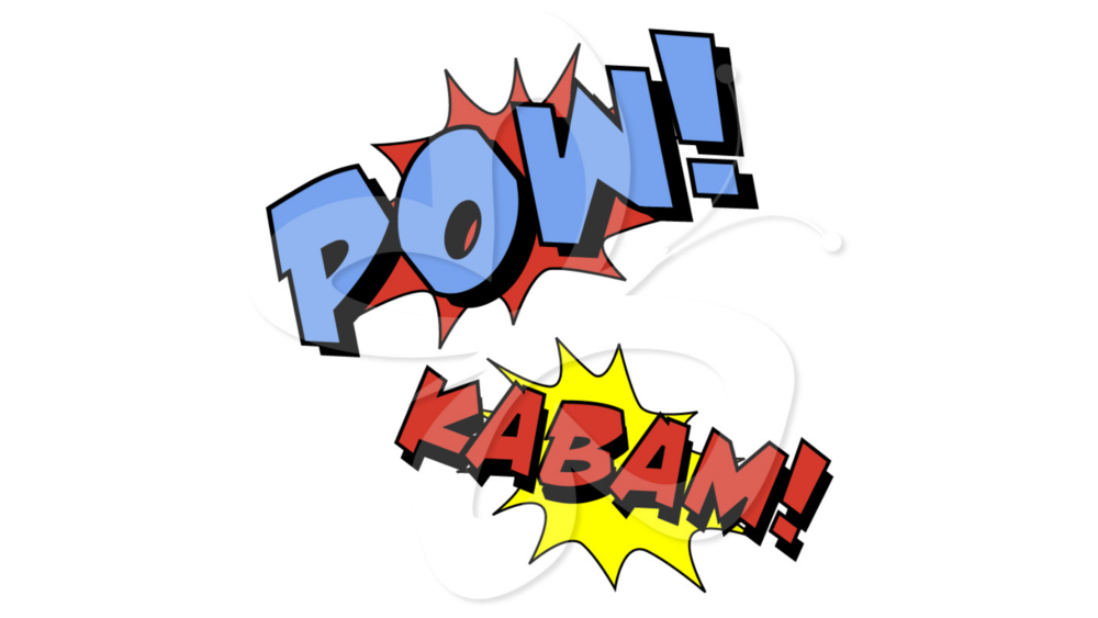 Words Pow! and Kabam!