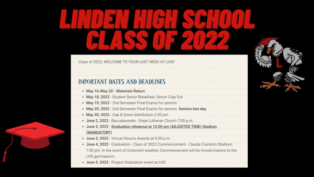 Class of 2022 Important Information