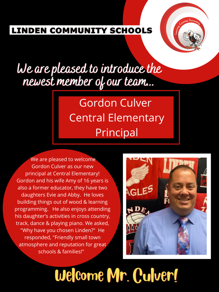Information on new Central Principal Gordon Culver