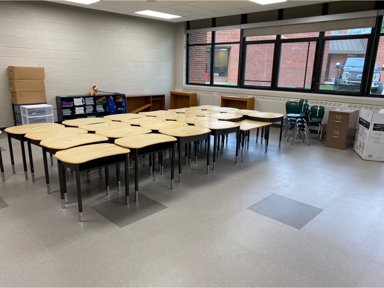 desks in a classroom