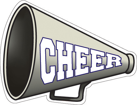 Megaphone with the letters CHEER on the side of the megaphone