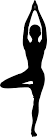 Black sillouette of a yoga pose