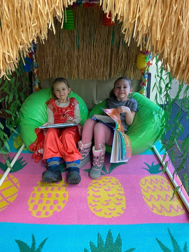 reading in the hut
