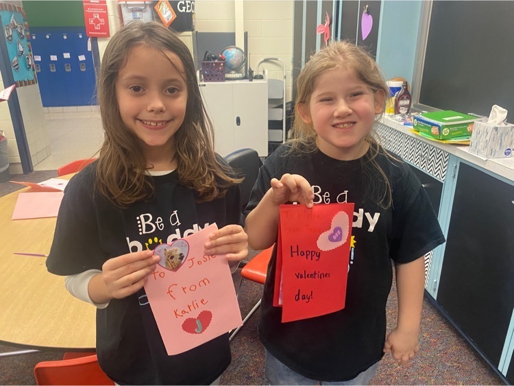 Mrs. Gecele's peer buddies at Hyatt worked on secret message valentines cards for each other! 