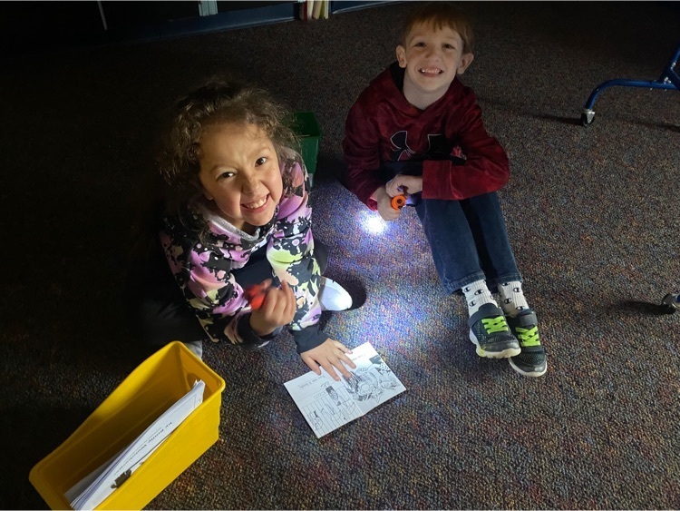 Mrs. Gecele’s class loves Flashlight Friday during reading. 